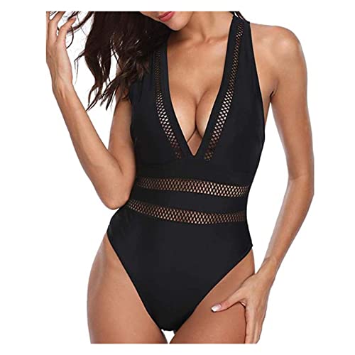 Maillot de bain gainant en maille avec col en V profond et dos croisé pour affiner la silhouette