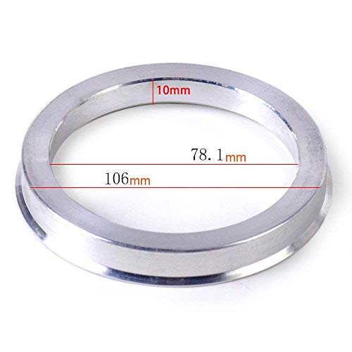 Image of ZHTEAPR 4pc Wheel Hub Centric Rings 106 to 78.1 OD 106mm ID 78.1mm - Aluminium Alloy Wheel Hubrings 78.1 to 106