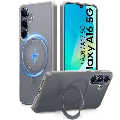 Image of Samsung A16 / A26 / A17 5G Magsafe Stand Case | Matte Design & 360 Protection | Military-Grade Samsung Galaxy A16 / A26 / A17 5G Cover | Ultra Premium - Gray