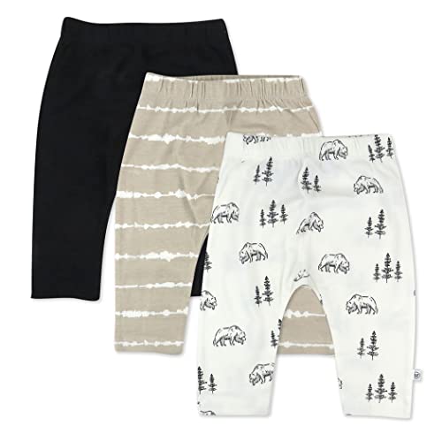Image of HonestBaby Unisex-Baby Multipack Harem Pants Roomy Fit Pull on Bottoms 100% Organic Cotton for Baby Boys, Girls