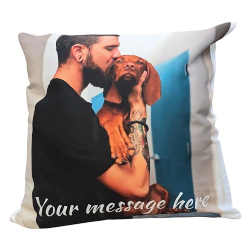 With Your Touch Personalised Soft Pillow Cushion Cover - Custom Photo Text Gifts For Mum Dad Boyfriend Girlfriend Friend Birthday
