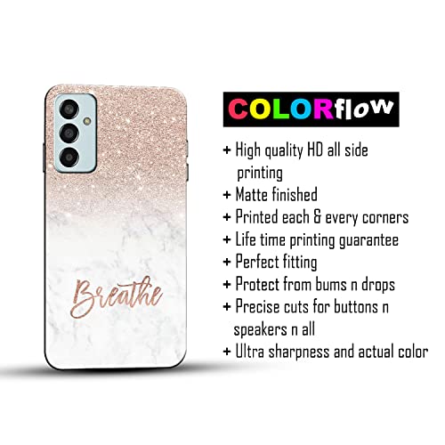 Image of COLORflow Back Cover Compatible with Samsung Galaxy F13 / M13 4G | (Best for Girls) Quotes (Breathe) Marble | Designer Printed Hard CASE Bumper Back Cover Compatible with Samsung F13 / M13 4G