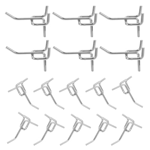 SOLUSTRE Shelving Hooks for Pegboard 50 Pcs Heavy Duty Steel Hooks Polished Finish for Garage Organization and Tool Hanging