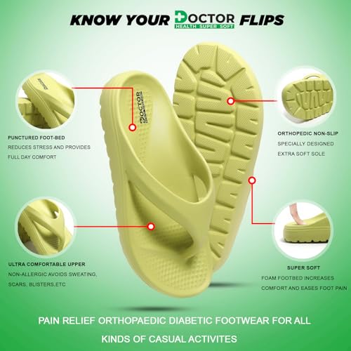 Image of DOCTOR HEALTH SUPER SOFT Women's Lightweight EVA Flip Flops | Soft Cushioned Anti-Slip Thong Slippers | Comfortable Open Toe Casual Sandals for Indoor Outdoor Everyday Wear