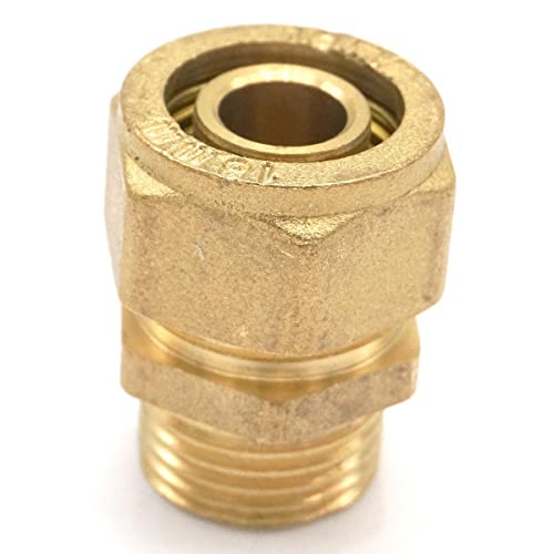 Conector recto PEX-AL-PEX latón de compresión con rosca macho BSP de 1/2" x 14x18 mm 7