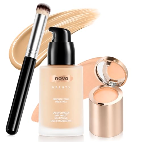 2-in-1 Full Coverage Liquid Foundation + Cream Concealer, Natural Beige