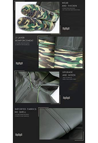 Fishing Chest Waders, Men Waterproof Full Body Rain Suit With Non-Slip Rubber Boots, Thicken Hooded Fishing Wader Suit (Color : B, Size : Us9.5/Eu42/Uk8.5/Cn43) #TOP5