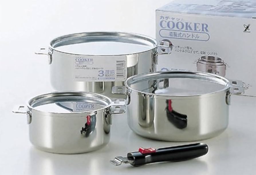 Amazon.co.jp: 着脱式ハンドル付き カチャッとクッカー3点セット