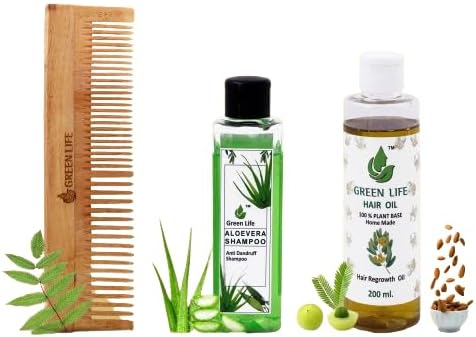 Oil and aloeveraShampoo + Hair Comb with Goodness of aloeVera, Hibiscus, aloevera and Pure for Hair Growth Combo(Pack of 1-3PCS) (Oil, Shampoo+ Comb)