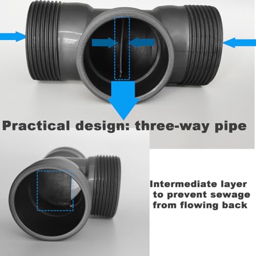 Flexible Expandable Double P-Trap Kit for 1 1/2\" or 1 1/4\" Double Bowl Sink Drain, Tube Pipes Kit Fit for Kitchen, Bathroom, Complete with Sealing Ring, Tape, and Tubing
