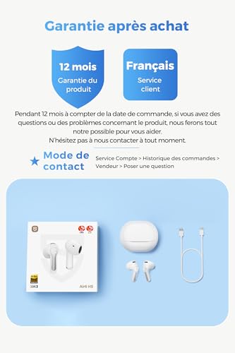SoundPEATS Air6 HS Wireless Earbuds, Bluetooth 6.0, LDAC Hi-Res Audio for HiFi Sound, 13mm Dynamic Driver, Total 45H, Quick Charging, IPX5 Resistant, Comfortable Fit, ENC Noise Canceling, Support App - Image 8