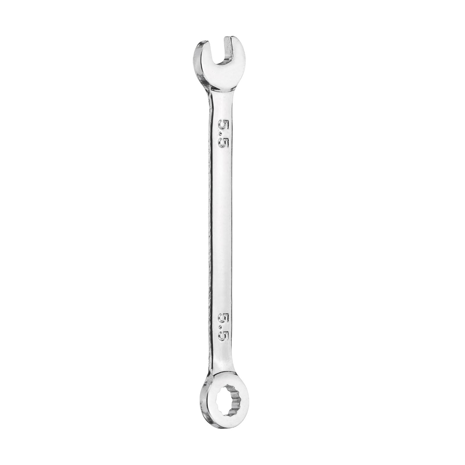 sourcing map Mini Combination Wrench 5.5mm Metric 12-Point Box End & 15 Degree Angled Offset Open End CR-V Steel Double Ended Spanner Tool for Household Automotive Machinery DIY Repair
