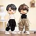 niannyyhouse Ob11 Short Vest Chain Cargo Pants 1/12 BJD Doll Dress Up (White+Black)