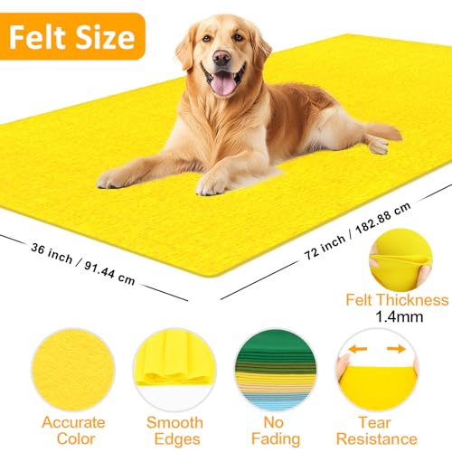 Image of XSEINO Yellow Large Felt Fabric 72 inch X 36 inch(2 Square Yards), 1.4 mm Thick Soft Felt Fabric Sheet for Crafts, Yellow Series Colors Soft Nonwoven Fabric, Fit for Decoration, Sewing, DIY Crafts