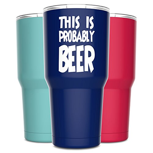 Alcee This is Probably Beer Stainless Steel Funny Tumbler with Lid - Large