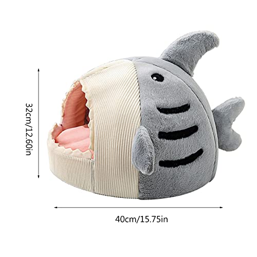 Niche pour chat lavable avec dessous antidérapant et tente requin - 5
