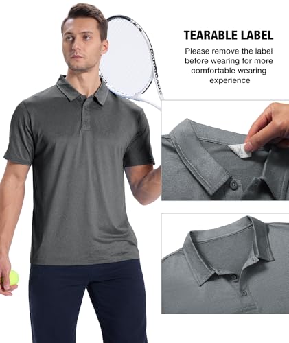 ZITY 3 Pack Mens Polo Shirts Short Sleeve Golf T Shirt Collared Performance Moisture Wicking Casual Workout - image 3