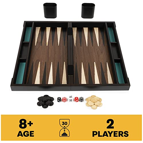 Legacy Deluxe Wooden Backgammon Classic 2-Player Original Board Game Set With Cups And Dice, For Kids And Adults Aged 8 And Up #TOP1