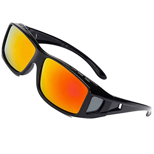 Preisvergleich Produktbild SHEEN KELLY Polarisierende Sonnenbrille Fahrende Gläser Wrap-around-Sonnenbrille mit Seitengläsern Über der Brille getragene Sonnenbrille