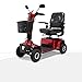 Scooter elettrico a 4 ruote con 4 ammortizzatori, di piccole dimensioni e di facile manovrabilità, adatto ad un utilizzo sia in ambienti interni che esterni. (Rosso)