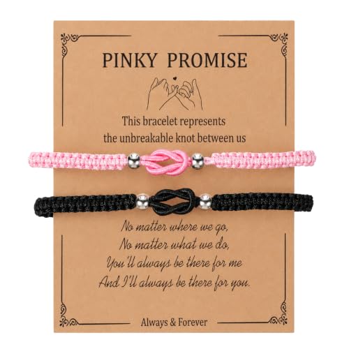 DOPENSPI 2 Pcs Matching Couple Bracelets, Love Knot Bracelets for Couples