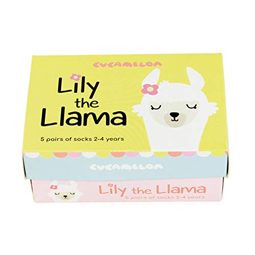 Cucamelon Lily The Llama 5 works of Socks 2-4 Years Toddler Giftboxed, Multi - Image 3
