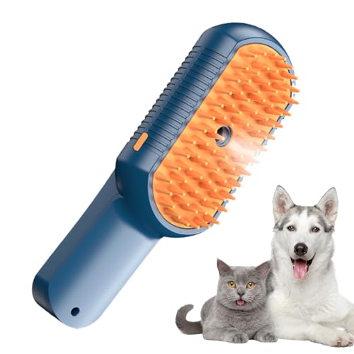 Cepillo para gatos con vapor | Cepillo de vapor no irritante para desprendimiento de gatos, herramienta multifuncional para depilación de mascotas, peine desenredante masajeador para pelaje largo y