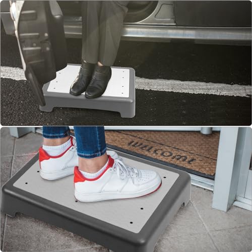 QWORK® rutschfest Halbstufe 9cm - Tragbare Steighilfe & Einstiegshilfe Tritthocker bis 220 kg Belastbar für Senioren, Dusche, Badewanne, Auto, Outdoor