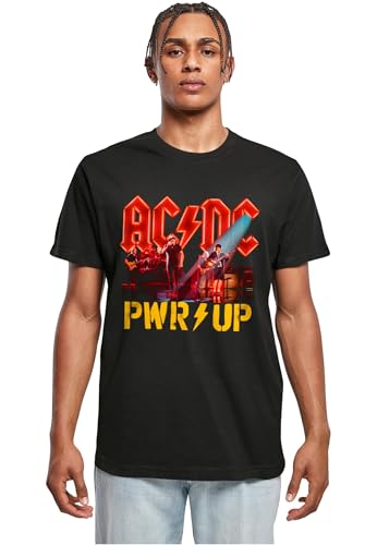 Merchcode Mp5011702 acdc Pwrup Stage Lights T Shirt Camiseta, Negro, M Hombres