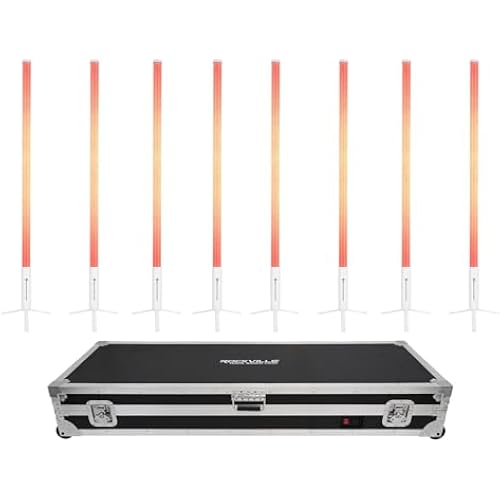 Rockville 8X Rock Saber White Rechargeable DJ/Stage Pixel Tube Lights