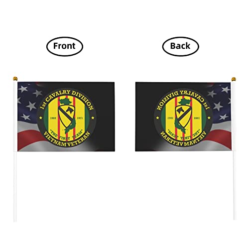 1st Cavalry Division Vietnam Veteran Double Flags Fluttering In Their Hands, Shining With Blood Youth, Exploring Cultural Connotation4