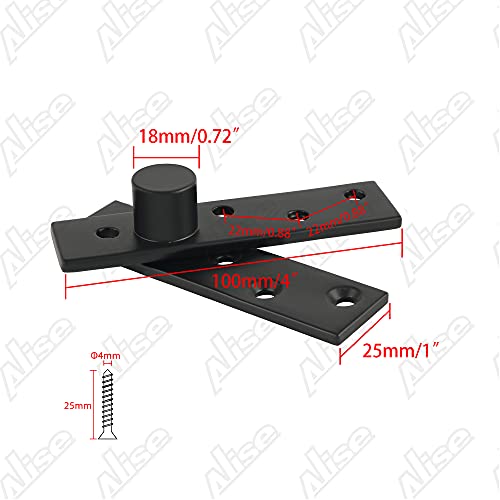 Alise 4-Inch Length Offset-Axes Rotating Hinge 360 Degree Door Pivot Hinge Concealing Up Down Shaft Hinges,Jl5100Pb-2P Stainless Steel Black Finish 2 Pcs #TOP1