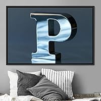 Framed Canvas Wall Art Word Panels 3D Fun Industrial Inspirational Metallic Multicolor Pop Art Typography - 16x24 inches