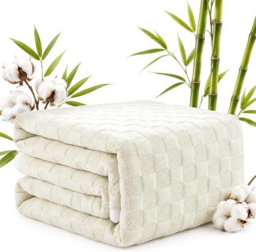 RestTwill Waterproof Mattress Protector Queen Organic Cotton White