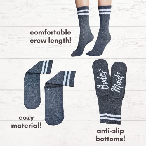 Boutique Bridal Party Socks Women | Bridesmaid Proposal Gifts | Bachelorette Gift | Bride Maid Of Honor Matron Of Honor Bridesmaid Sock | Set Of 6 - Mixed #TOP4