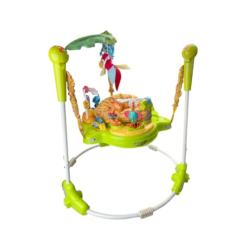 Kyoot Activity Center Musical Jumperoo Baby Bouncer Chair Baby Jumper with Lights, Music, Baby Toys, Teether, 360° Spinning Seat, Adjustable Height | Colourful Animal & Rainforest | 9 Months+ (Green)