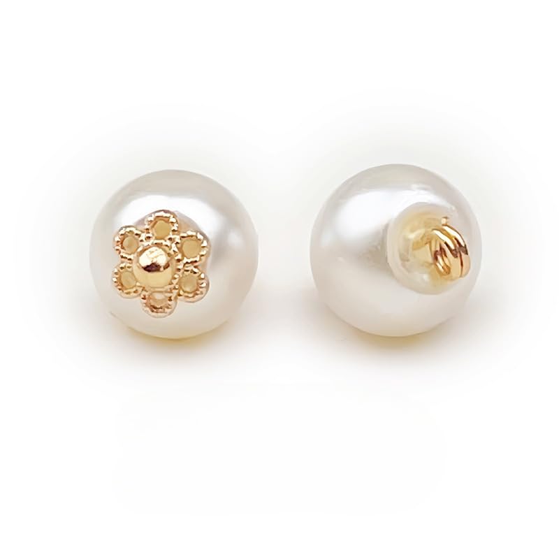 Guziki perłowe Guziki perłowe, 30 szt., 10 mm, jasnofioletowe, małe, okrągłe, do wyrobu tkanin, z żywicy, trzonkiem(Off-white)