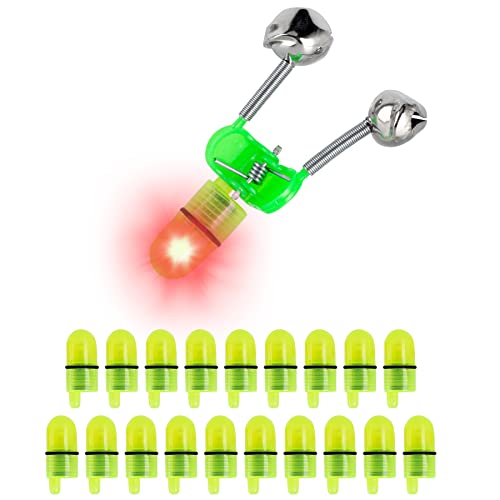 Ohoh 20 Pcs Led Fishing Light, Waterproof Fishing Bite Alarm Light Bulb Replacement, Led Night Fishing Rod Bite Bait Alarm Light (Red Light) #TOP24