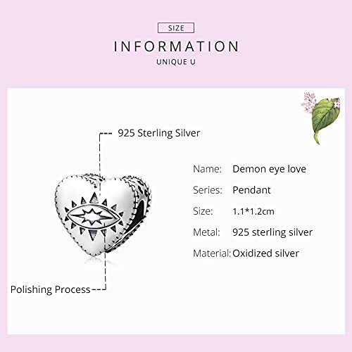 Abalorio de plata 925 ojo de demonio corazón antirrayaduras 5