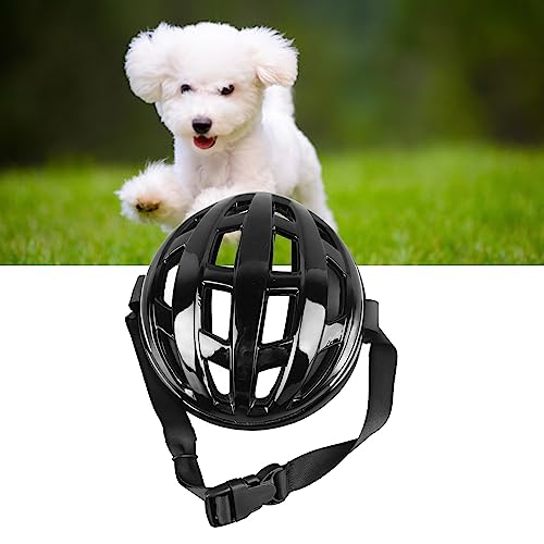 Hundehelm für Kleine Hunde, Haustier-Motorradhelm, Hut mit Ohrlöchern, Verstellbarer Gürtel, Sicherheitshut für Welpenreiten (S 10cm)