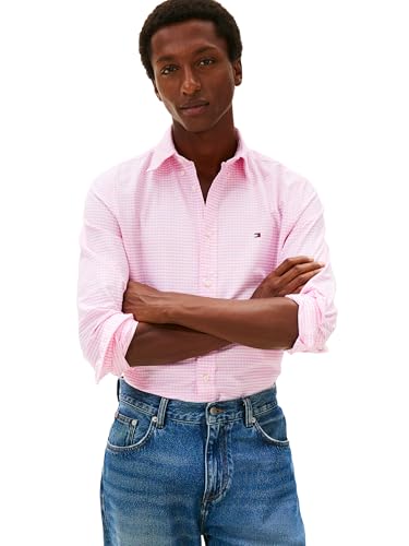 Tommy Hilfiger Mens Long Sleeve Oxford Shirts in Regular Fit, Men's Button Down Shirts, Also Available in Big and Tall