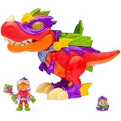 Maletin Superzings Juguettos SUPERTHINGS RIVALS OF KABOOM Superdino V-Rex, Dinosaurio articulado Villano con Efectos de luz y Sonido, 1 Kazoom Kid y 1 SuperThing