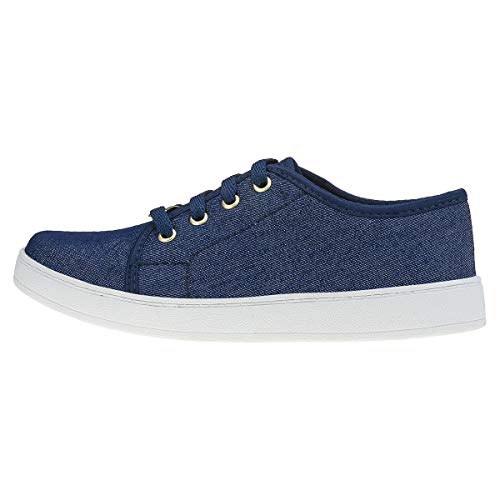 Tênis Feminino Casual Jeans Azul Claro Eleganteria Tamanho:36;Cor:Azul