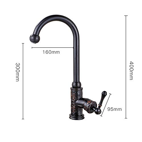 Robinet mitigeur de cuisine pivotant laiton vintage - 6