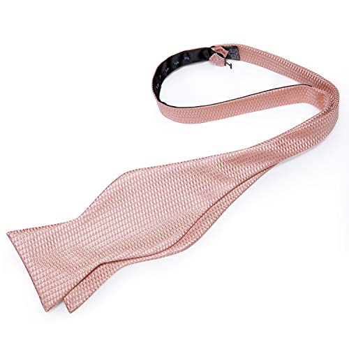 Image of DiBanGu Men Bow Tie Paisley Striped Self-Bow Tie for Men and Silk Woven Bowtie Pocket Square Cufflinks Wedding Party