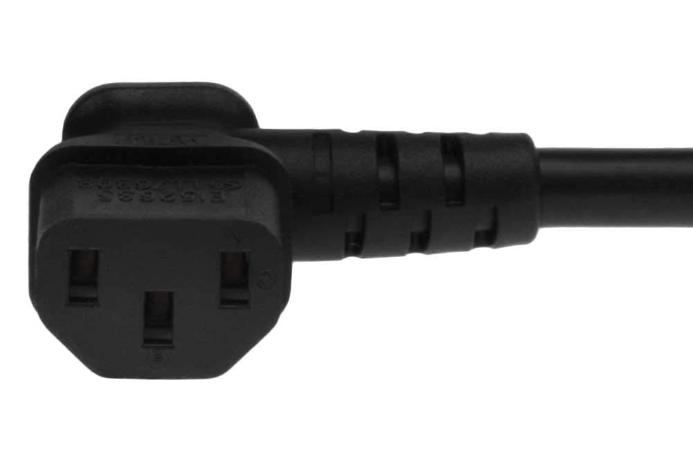 SF Cable 3ft Ultra Low Profile Angle NEMA 5-15P à C13 Angle droit avec SJT 18/3 AWG (IEC320 C13 to NEMA 5-15P)