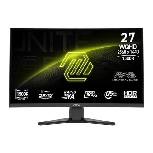 Écran PC MSI MAG 275CQF E18 27 WQHD 180Hz Rapid VA Courbe FreeSync HDR 0 5ms - vue 5