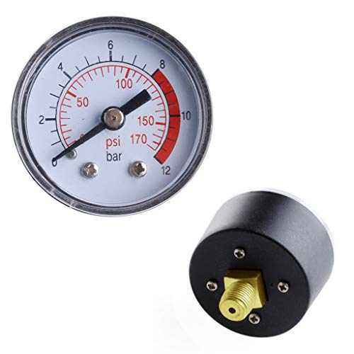 Preisvergleich Produktbild Duyummy Druckluftmanometer Für Pneumatische Hydraulikflüssigkeiten 0-12Bar / 0-170PSI