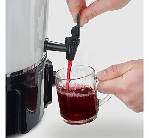 Foto von SEVERIN Einkochautomat mit stufenlosem Temperaturregler, kratzfester Glühweinkocher mit Zapfhahn, Einkochtopf für bis zu 14 Einmachgläser à 1 Liter, weiß/schwarz, EA 3654, 27 Liter