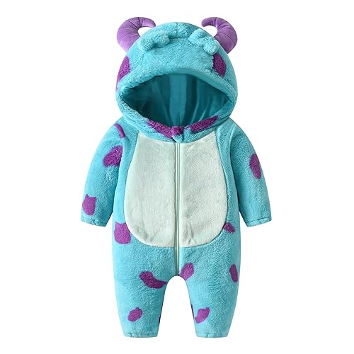 GUEMONG Baby Boy Girl Animal Holloween Cosplay Costume Hooded Romper Jumpsuit Costume Outfit (Blue 4-5 Years)